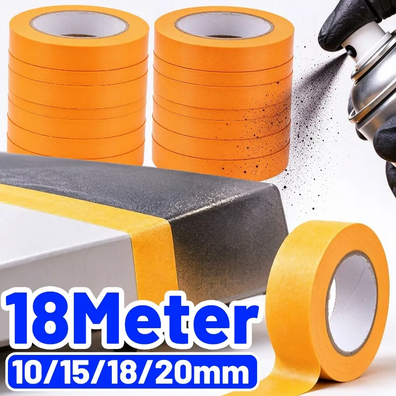 Washi Masking Tape 18M Car Spray Painting Modification High Temp Resistant Auto Paint Color Change Anti Penetration Accessories