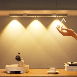 Smart PIR Motion Sensor LED Bar Light Cat Eye Spot Lights USB Rechargeable Kitchen Cabinet Lamp Home Decor Night Light 30CM 40CM