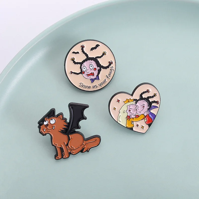 Funny Cartoon Figure Badge Brooch Pins Anime Girl Pet Flying Dog Enamel Lapel Pin Accessory On Backpack Clothing Ornament Gift
