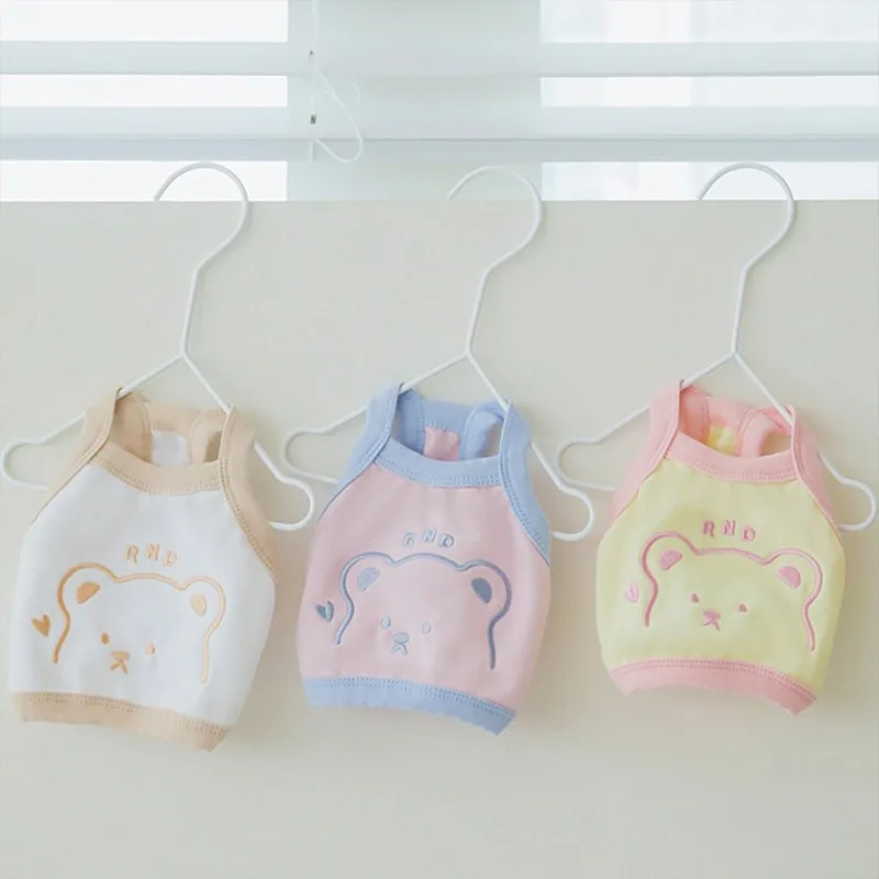 

Line Bear Embroidery Vest Summer New Dog Camisole Clothes Yorkshire Cool Comfortable Clothes Puppy Two Legs Clothing