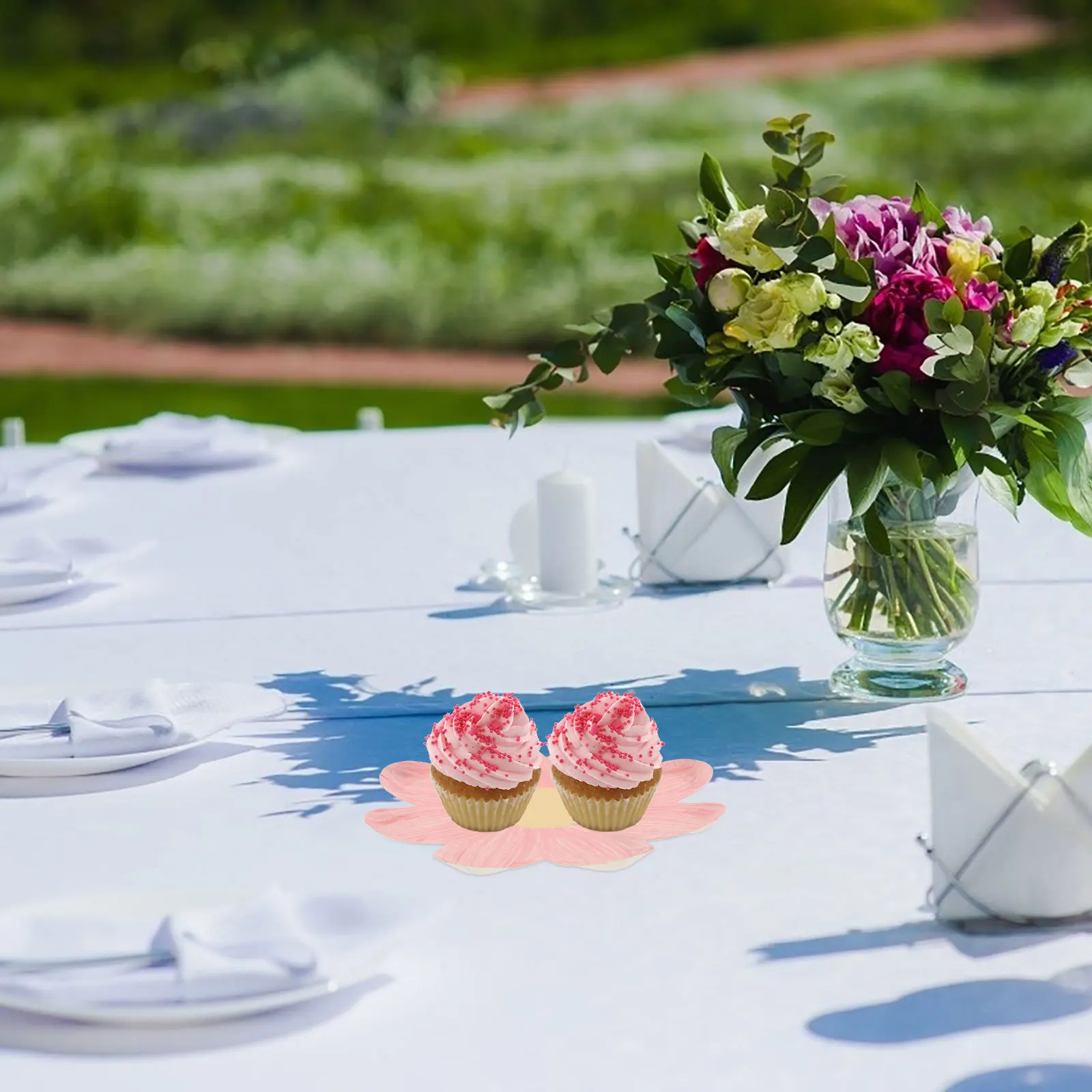 

10Pcs Flower Shaped Paper Plates Daisy Design 7Inch Disposable Plates for Birthday Party Kids Event Spring Summer Gathering