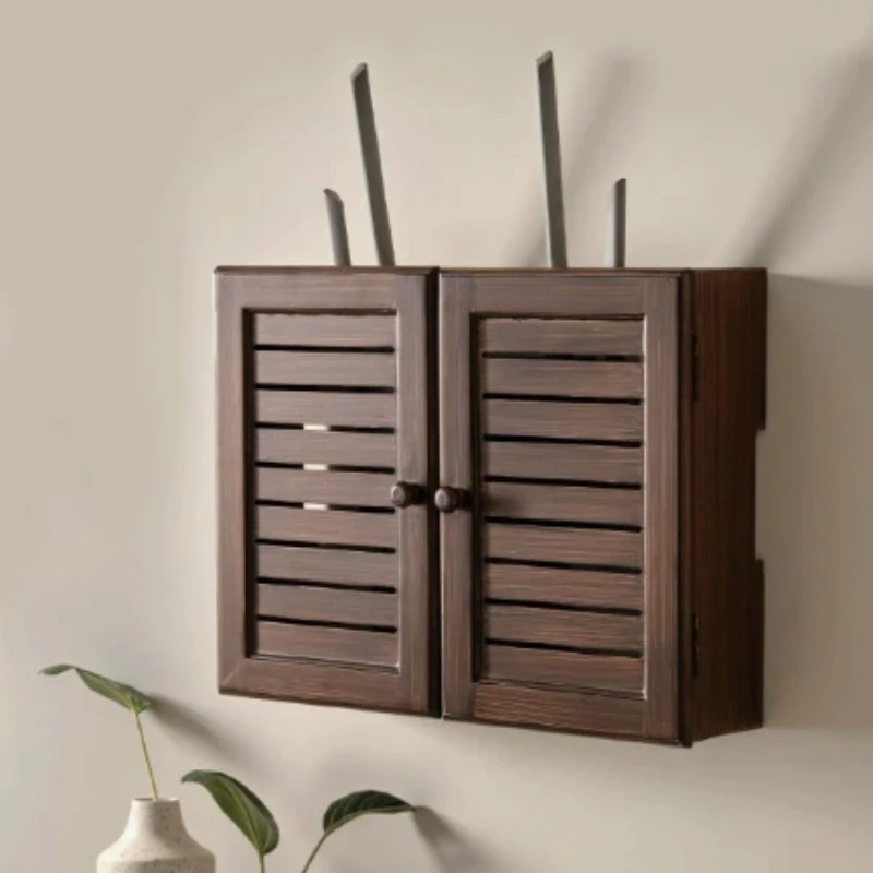 Retro WiFi Router Cover Modern Electrical Box Decor Rack for Living Room Router Storage Box Home Cable Management Stand