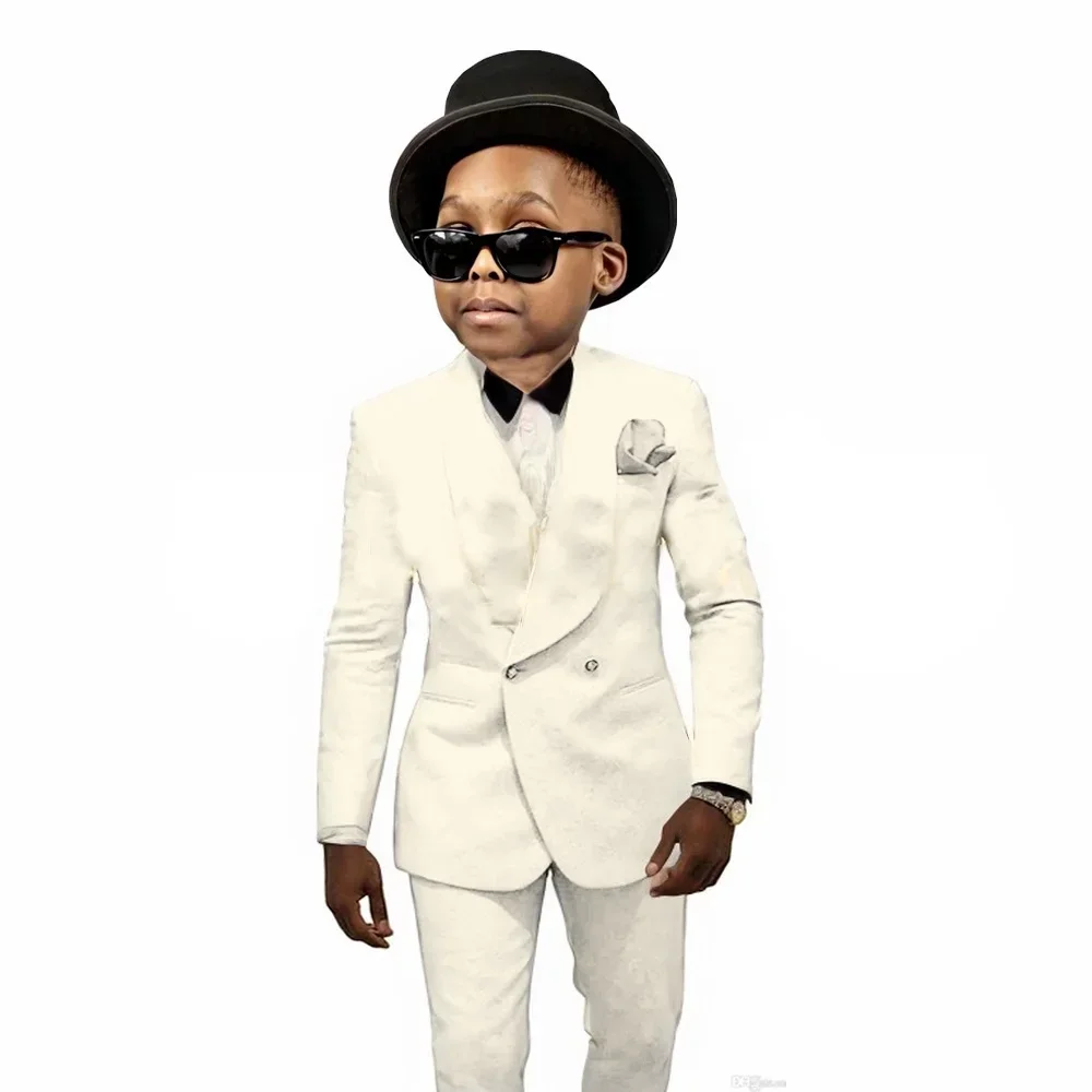 مزدوجة الصدر الاطفال بدلة رسمية للبنين 3-16 سنة 2 قطعة الأطفال الأزهار الزفاف سهرة لحفلة عيد ميلاد السترة مع السراويل