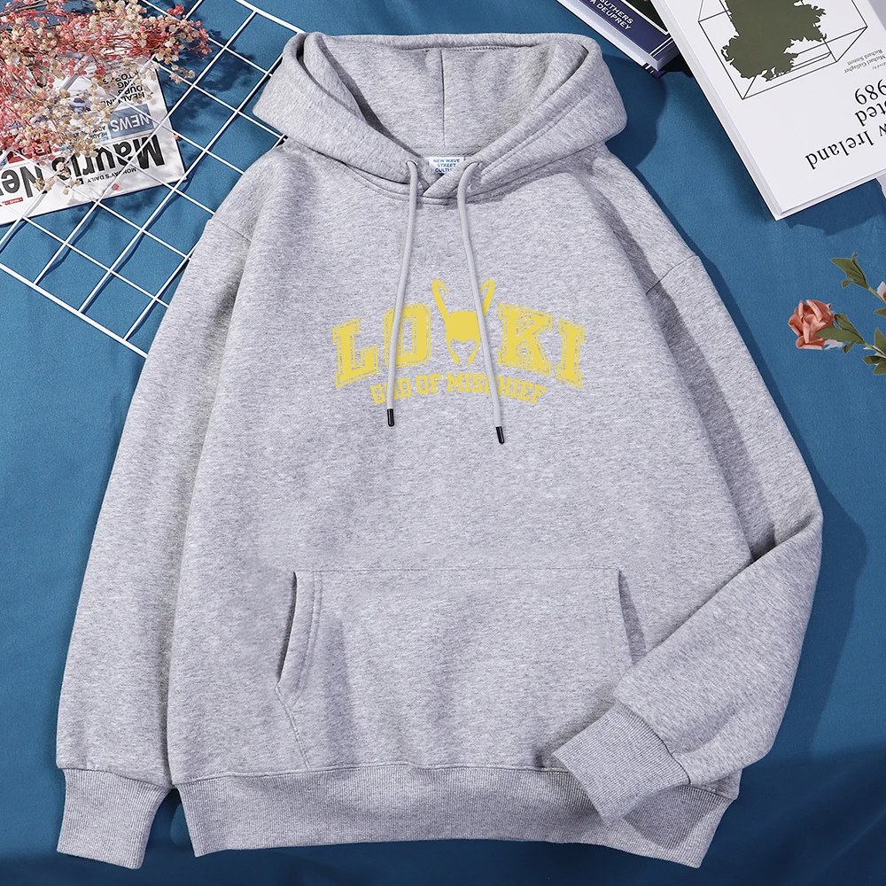 Loki God Of Mischief Print Man Hoodie Trend Shoulder Drop Sweatshirt Autumn Creativity Pullover Street Full Sleeve Sportswear