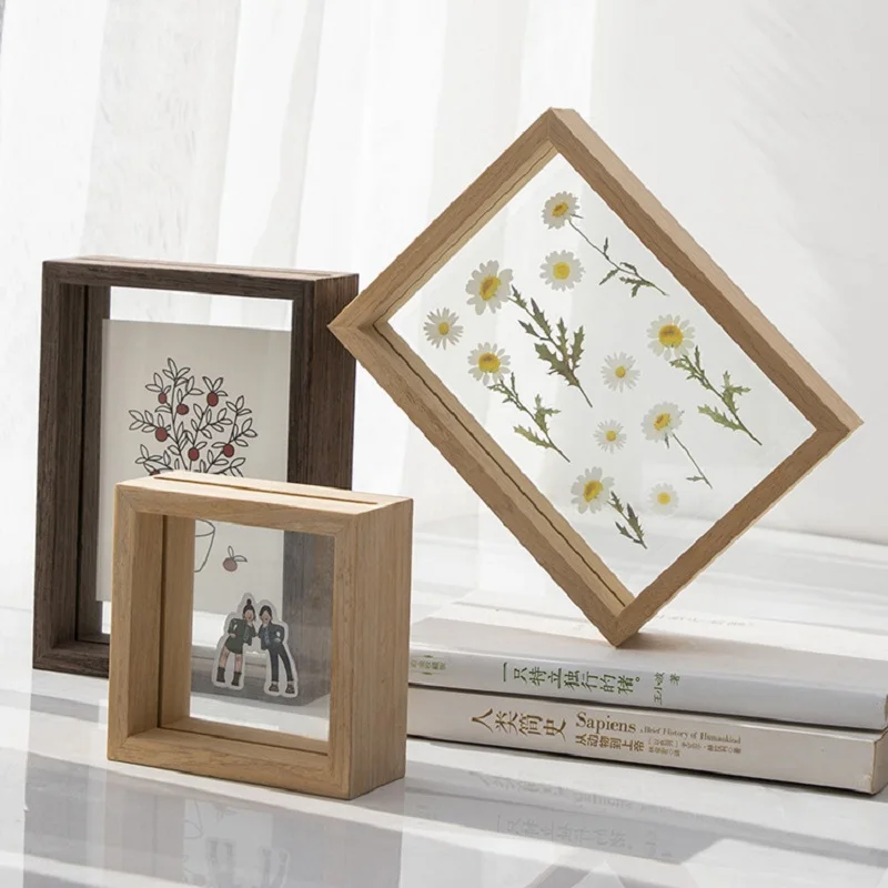 Black Walnut Solid Wood Rounded Corner Photo Frame Couple photo display Wooden Picture Frame Artwork Holder Desktop Decor