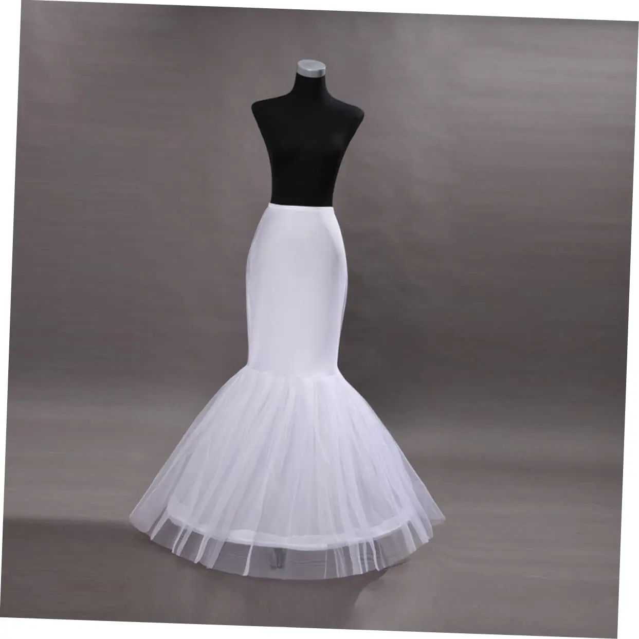 Petticoats for Women Mermaid Fishtail Underskirt Floor Length Trumpet Crinoline for Wedding Dress White