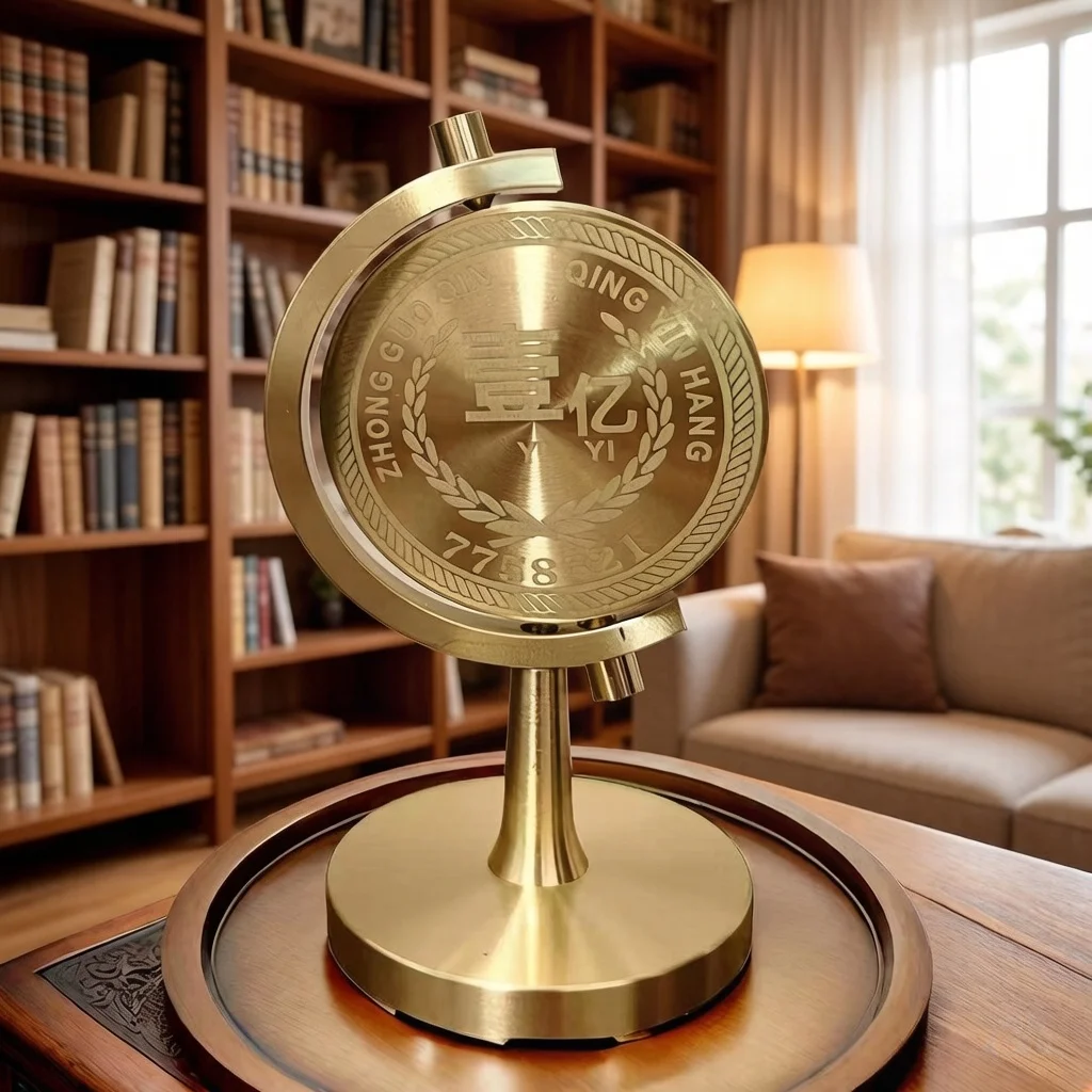 Solid Brass One Hundred Million Coin Spinner Creative Stress Relief Rotatable Ornament Study Desktop Car Home Decor Craft