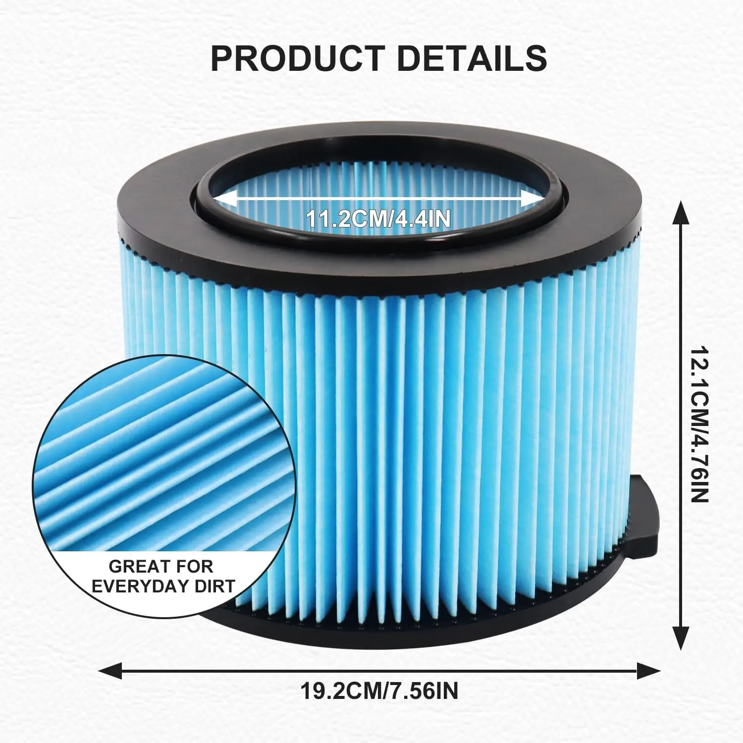 VF3500 Replacement Filter for Shop Vacuum 3-4.5 Gallon Wet Dry Vacuums,Filters for WD4050, WD3050, WD4080, WD4522, 4000RV