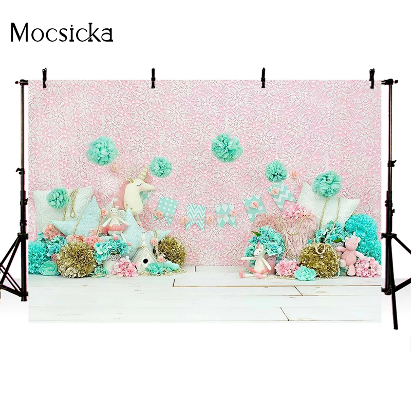 Latar Belakang Fotografi Unicorn Mocsicka Wallpaper Mandi Bayi Baru Lahir Dekorasi Ulang Tahun Pertama Latar Belakang Potret Seni