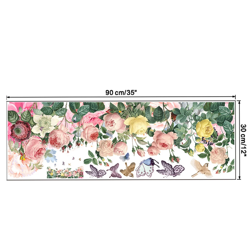 DIY Wall Sticker Wallpaper Painting Creative Flowers Fresh Green Leaves Personality Removable Self-adhesive Vinyl