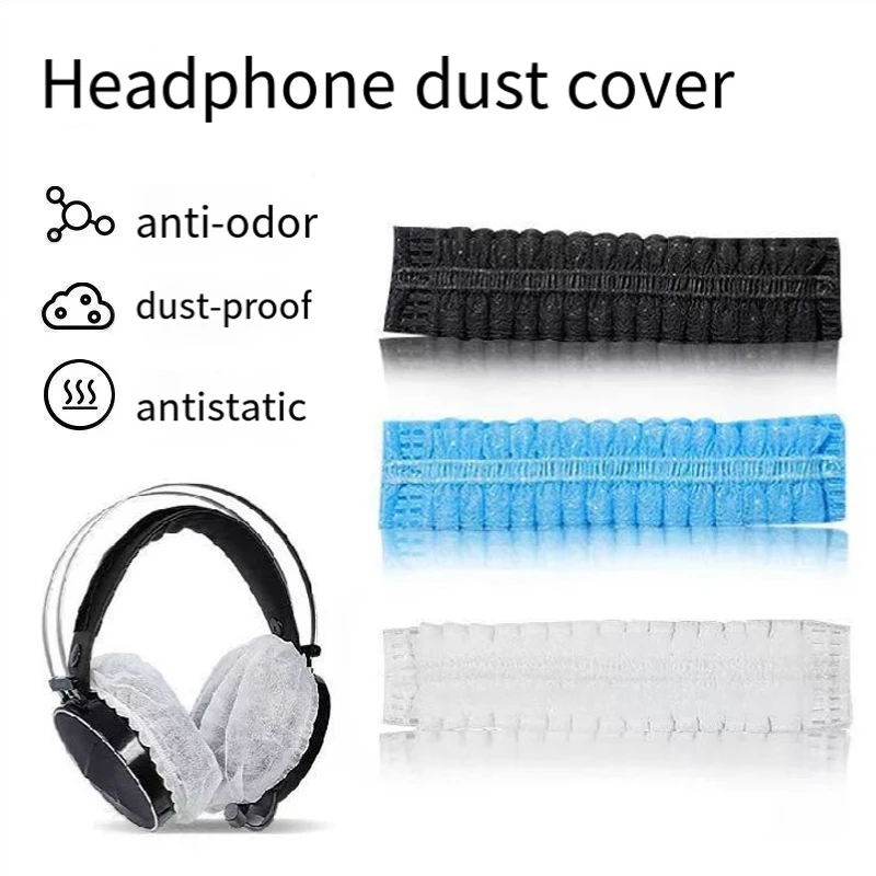 100Pcs/Set Gaming Cafe Disposable Headset Cover Non-Woven Headband Dustproof Sweatproof Headset Cover