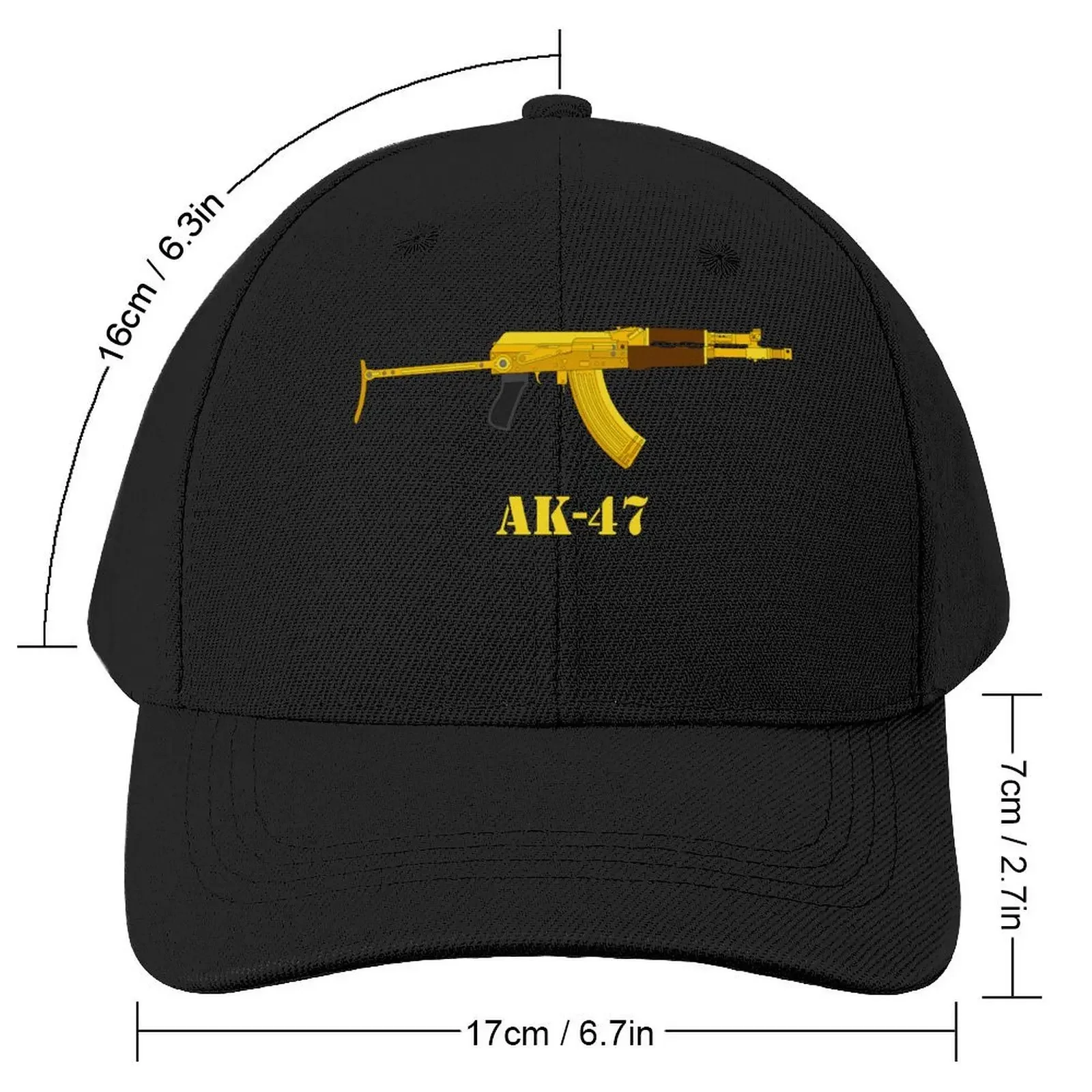 AK-47 Firearms AK47 Golden Weapons, Rifle, Air Pistol, Automatic Baseball Cap Fishing cap Big Size Hat Cosplay Caps Male Women's