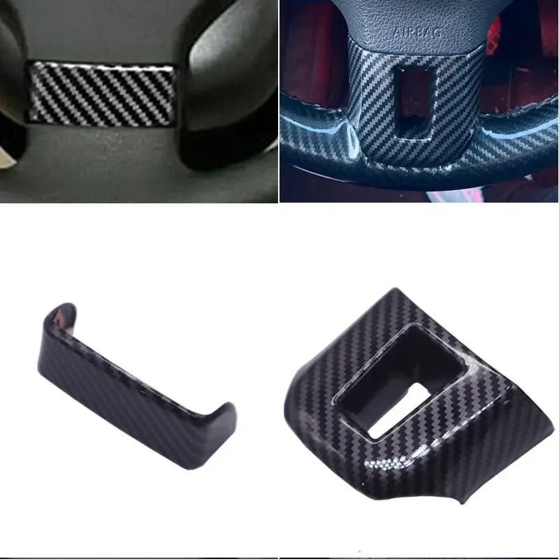 

For VW Golf 5 6 Jetta Bora Polo Passat B6 B7 Touran Tiguan CC Carbon Texture Interior Steering Wheel Panel Cover Protective Trim