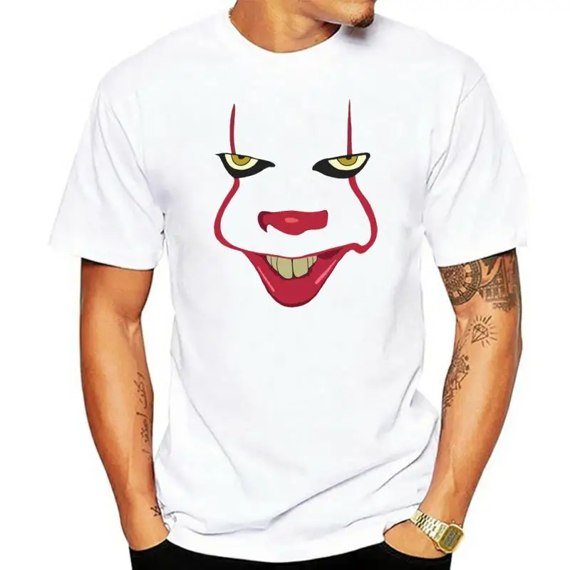 Men's t-shirt Pennywise The Scary Murderous Clown It Horror Classic Artsy Awesome Artwork Printed Tshirt  Tees Tops Harajuku