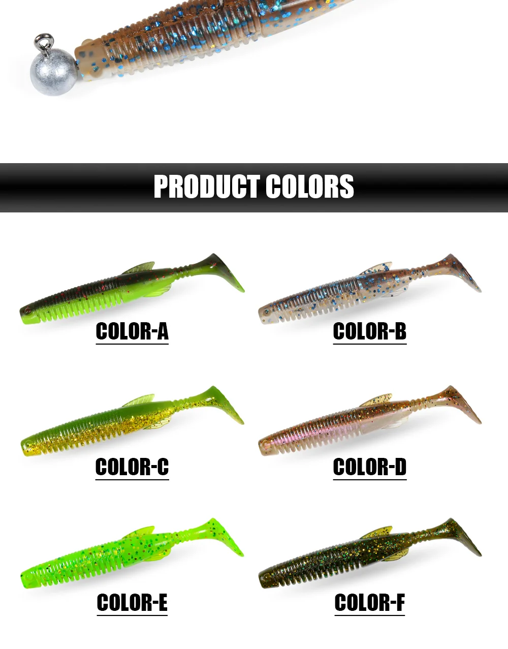 Palisander TPR Schwimmender Shad-Köder, 6 cm, 7,5 cm, Paddel, T-Schwanz, weicher Angelköder, Swimbait, künstlicher Gummi, Fischbarsch, Forelle, Hechtbarsch – Detail 8