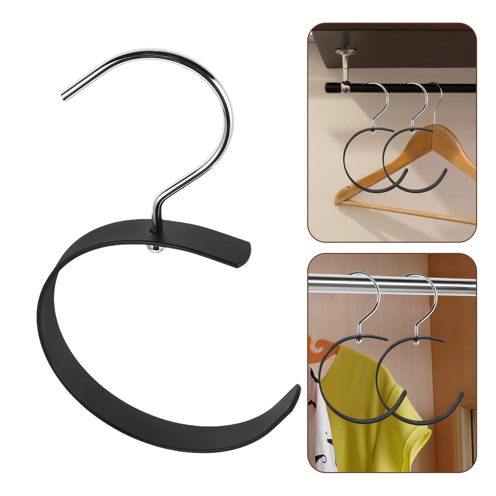 

2pcs Rotatable Belt Rack Closet Organizer Space-Saving Multi-Functional Wall Hook For Scarf Hat Handbag Necktie Storage With 360