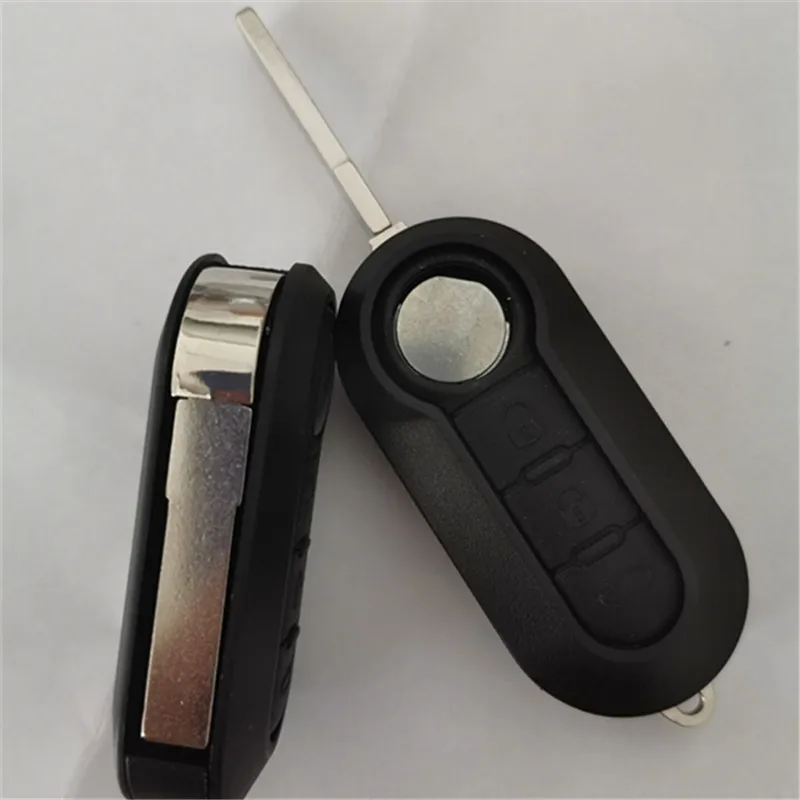 2pcs For Fiat 500 Panda Punto Bravo 3 Buttons Normal Flip Remote Car Key Shell Blank Case Housing Fob Keyless SIP22 Blade