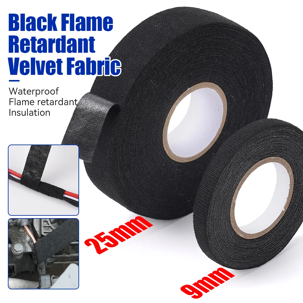 Electrical Tape Heat-resistant Harness Bundle Insulation Auto Wiring Fabric Cloth Wrap Waterproof Cable Organizer Adhesive Tapes