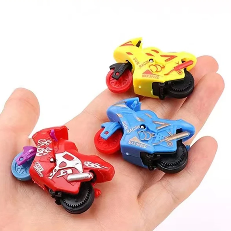 6Pcs Mini Colorful Plastic Pull Back Motorcycle Toys  for Kids Birthday Party Favors Pinata Filler Carnival Prizes Fun Game Gift