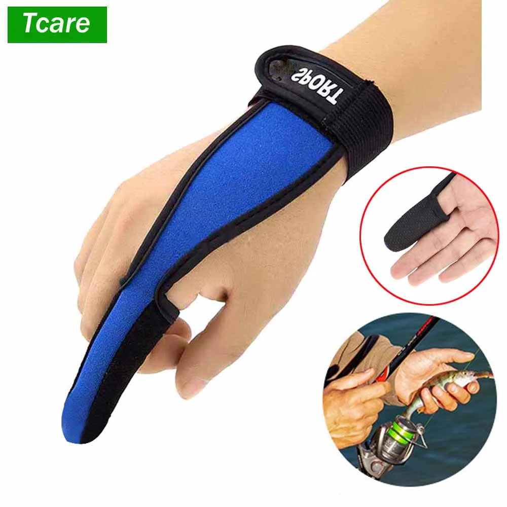 Tcare 1 Piece Single-Finger Fishing Gloves Braces Anti-Slip Index Finger Protector Unisex Finger Casting Guard Glove for Fishing