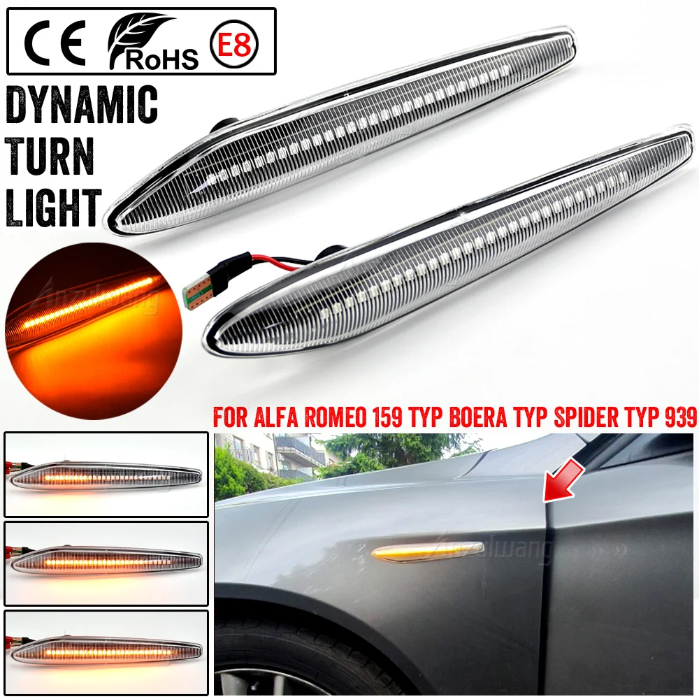 Led Dynamic Turn Signal Light Side Marker Blinker Indicator Lamp Repeater For Alfa Romeo 159 Sportwagon Brera Spider 939 2006-12