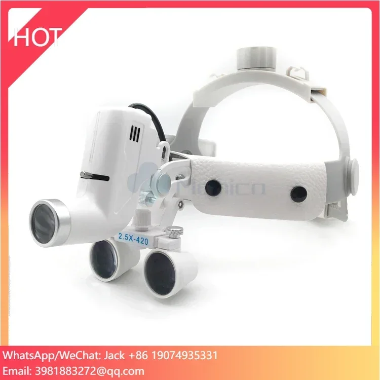 

2.5X Wireless High Intensity LED Light Denta Surgical Loupes Headband Type Medical Magnifying Glass