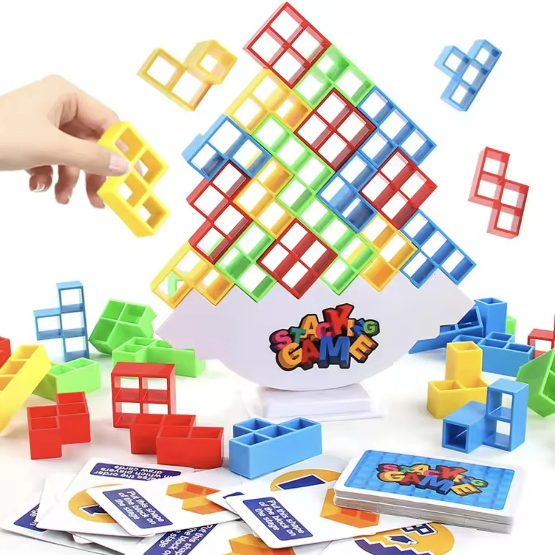 

New 3D Tetris Tower Balancing Stacking Toys, Puzzle Board Games for Kids, Educational Brick Assembly Building Blocks, Interactiv