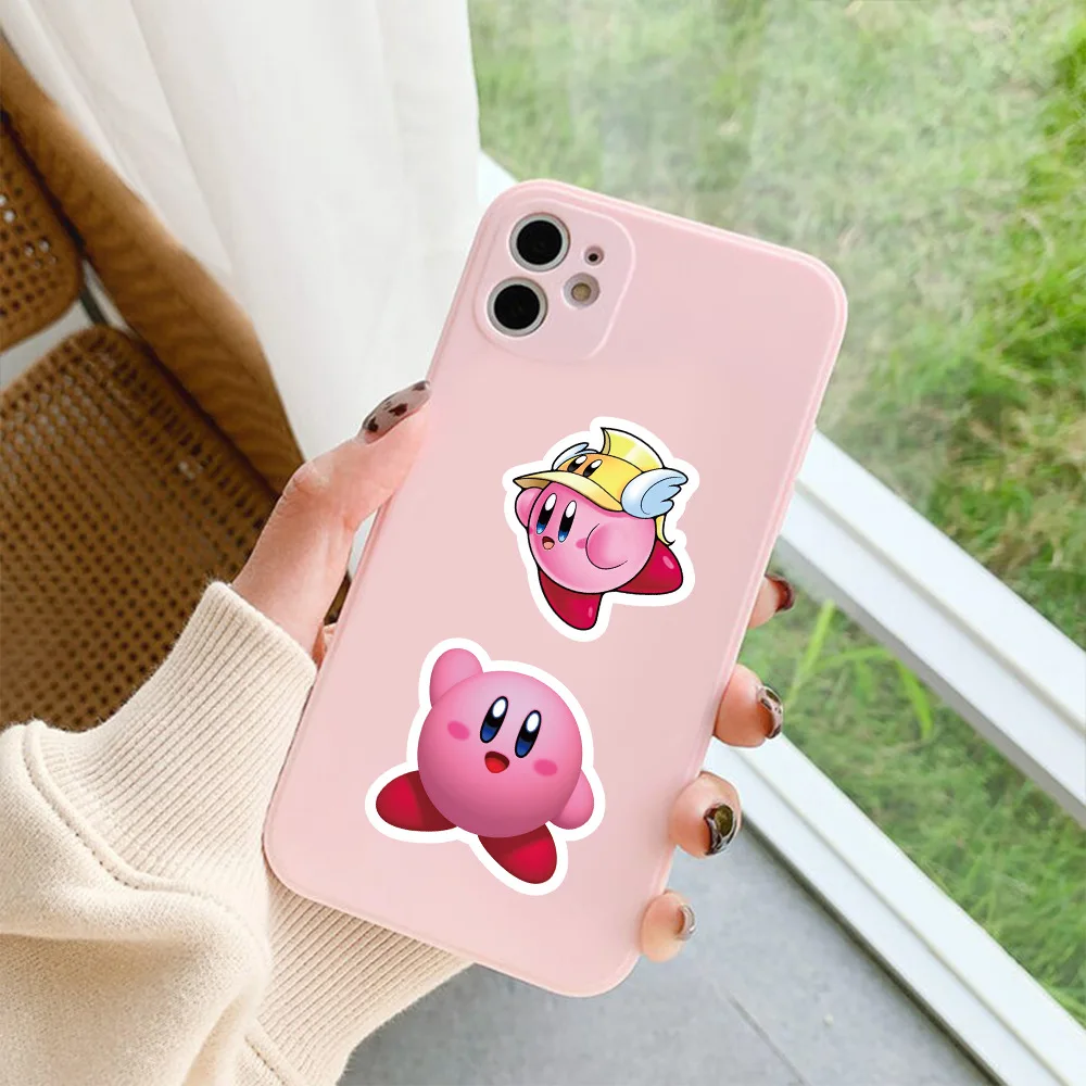 60pcs Cute Kirby Stickers Cartoon Stickers Phone Case Laptop Suitcase Waterproof Stickers DIY Decoration Supplies For Kids Toy