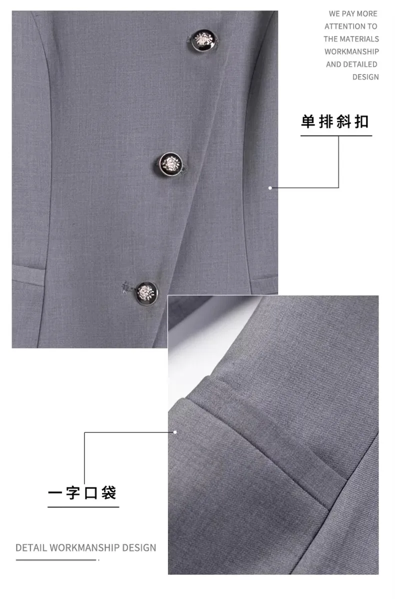 جاكيت وتنورة احترافية من قطعتين من أليسا للنساء، مقاس نحيف، عصرية وأنيقة، طراز جديد، 2024 #6