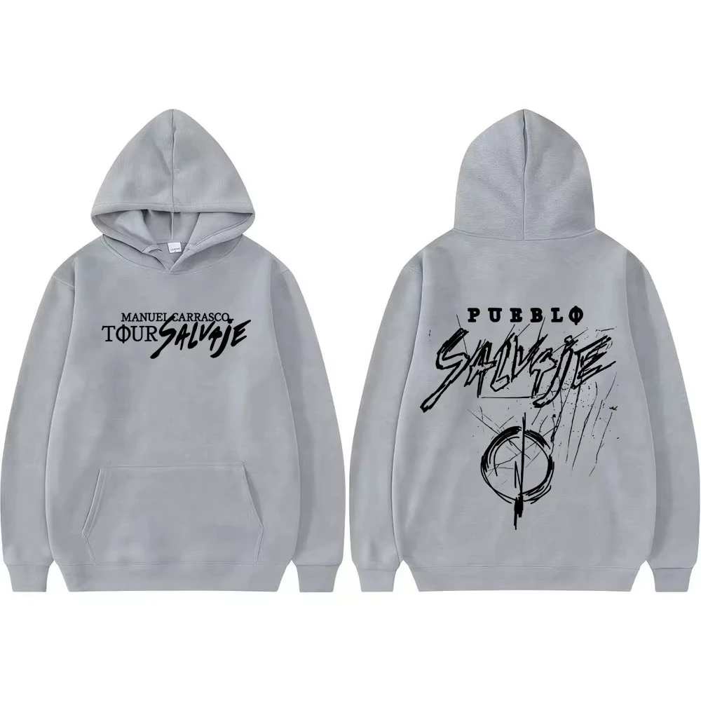 مغني الراب مانويل كاراسكو سلفاجي جولة 2025 ألبوم الرسومات البلوز الرجال الملابس موضة خمر تتجه هوديي بلوزات غير رسمية #5