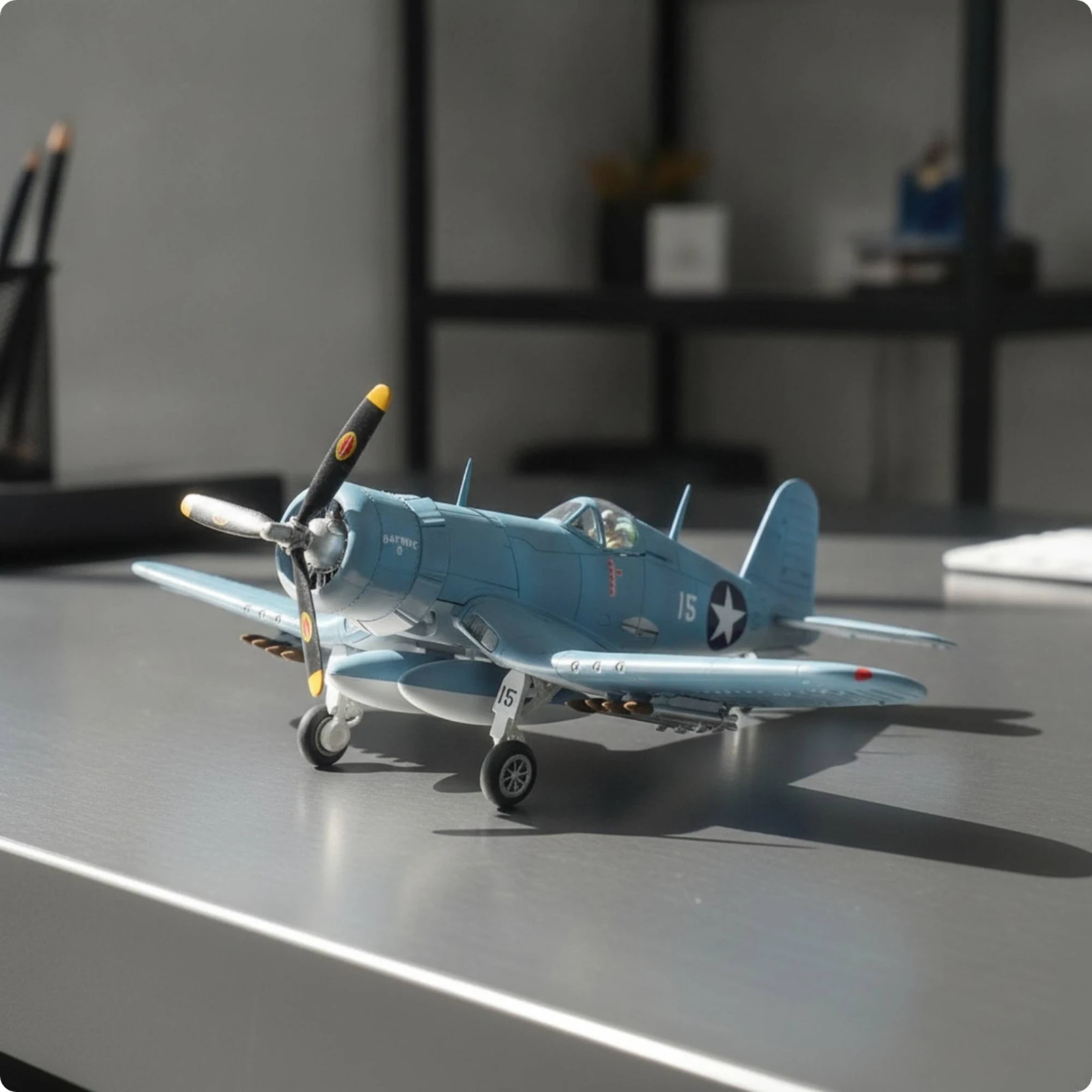 F-4U Corsair Fighter Model 1:72 Scale F-4U Corsair Model Aircraft Collectible Propeller for Aviation Enthusiasts