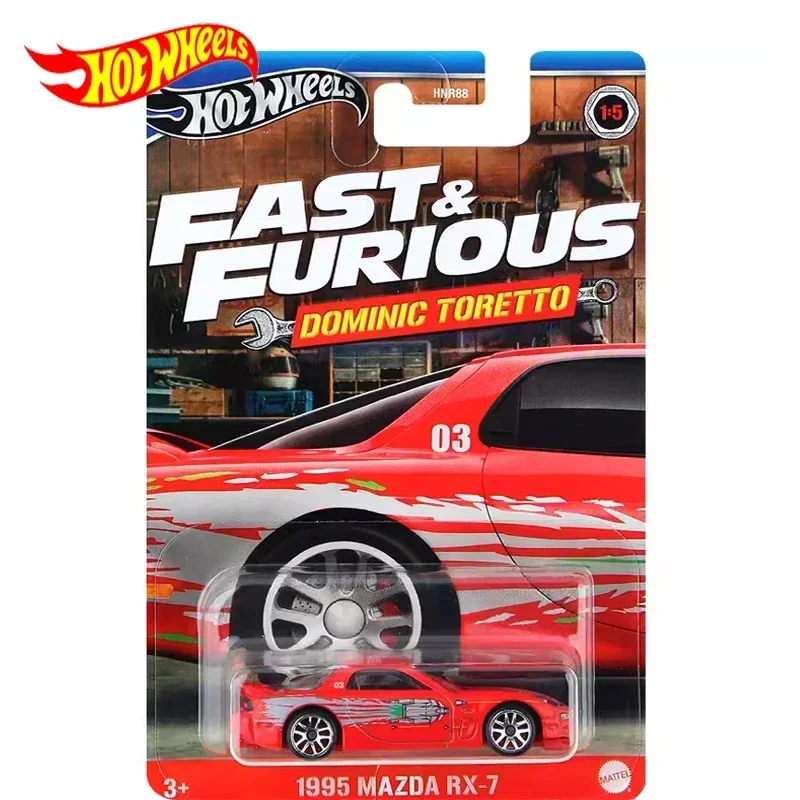 Hot Wheels Car 1995 Mazda RX-7 Fast & Furious Restic Toretto Toys for Boys 1/64 Diecast Alloy Vehicle Collection Gift