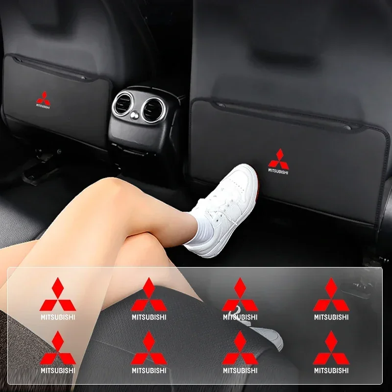 Car Goods Seat Back Anti-kick Pad PVC Stickers For Mitsubishi ralliart Lancer 9 10 Asx Outlander asx 3 Pajero Sport L200 Styling