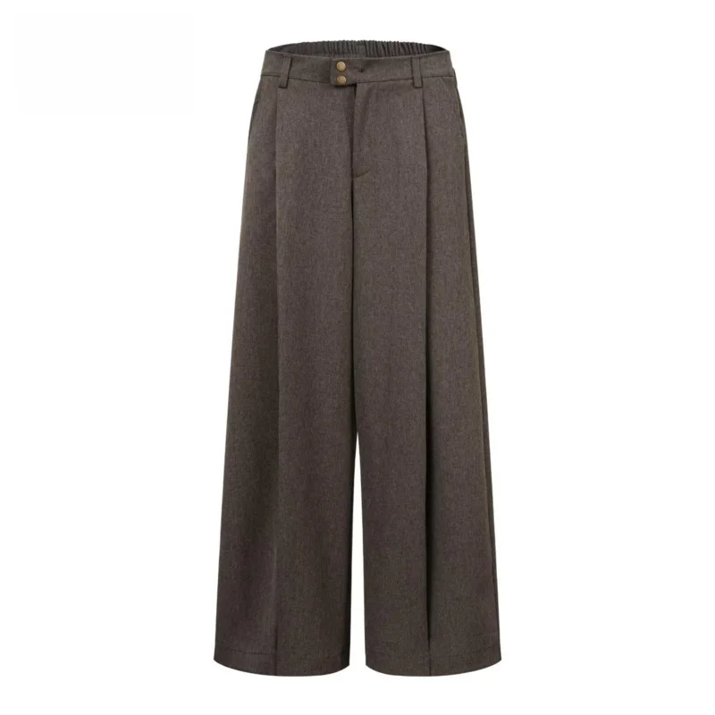 

Новые мужские повседневные брюки свободного кроя 2024 года в корейском стиле, модные, тонкие, широкие, в пол, летние, длинные, деловые, для джентльменов, из хлопка