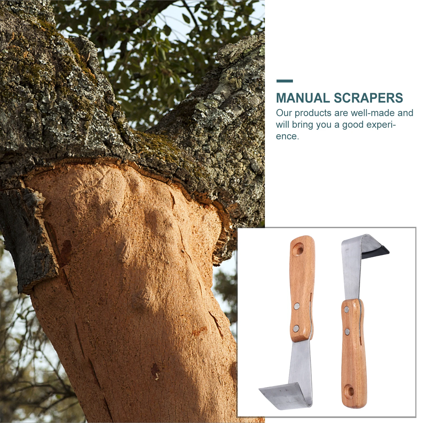 

2pcs Tree Bark Scraper Durable Manual Cutters Smooth Edge Garden Tools Multi functional Pruning Accessories Safe Handle Design