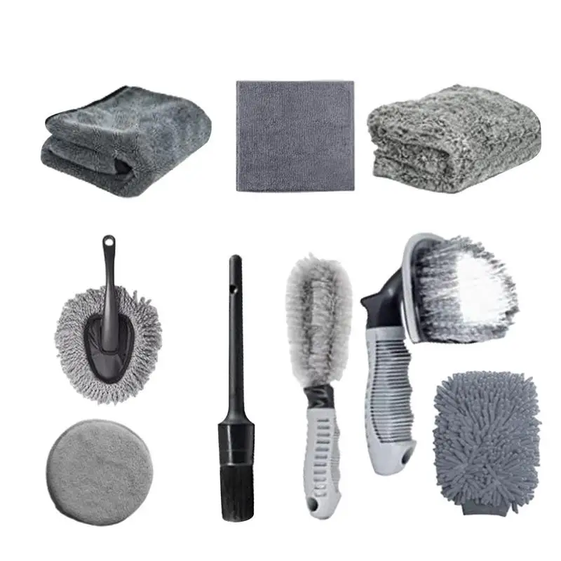 

Набор щеток детейлинга, 9 шт./комплект, детейлинг обода колеса автомобиля, щетка для очистки колес, интерьера, экстерьера