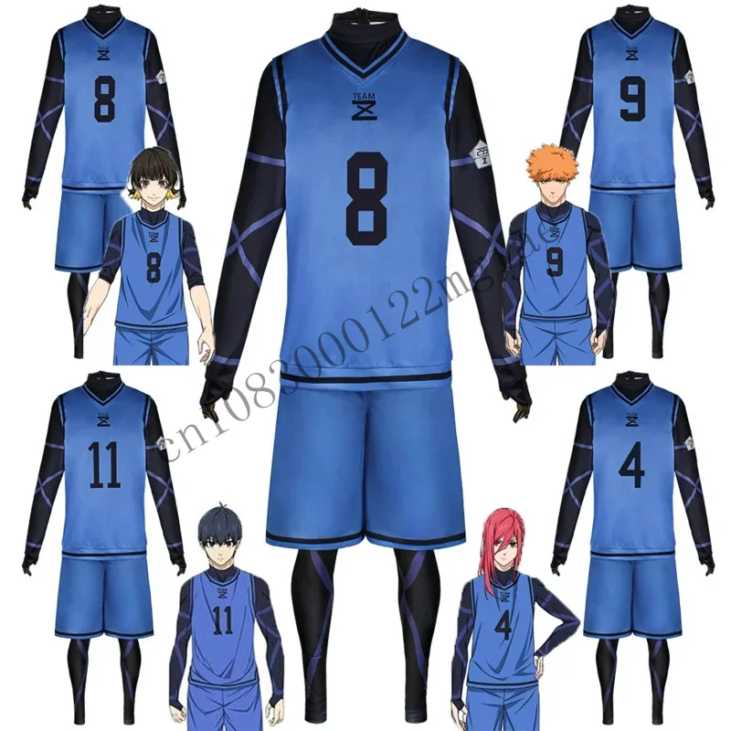 Isagi Yoichi Anime Costume Blue Lock Jersey Football Club Sportswear Wig Hyoma Chigiri Meguru Bachira Cosplay Jum CMM221