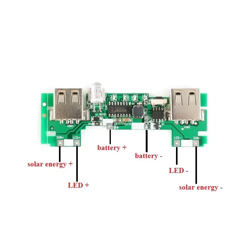 USB 5V 2A Mobile Power Bank Charger Module Lithium Li-ion 18650 Battery Charging Board LED Indicator New Version