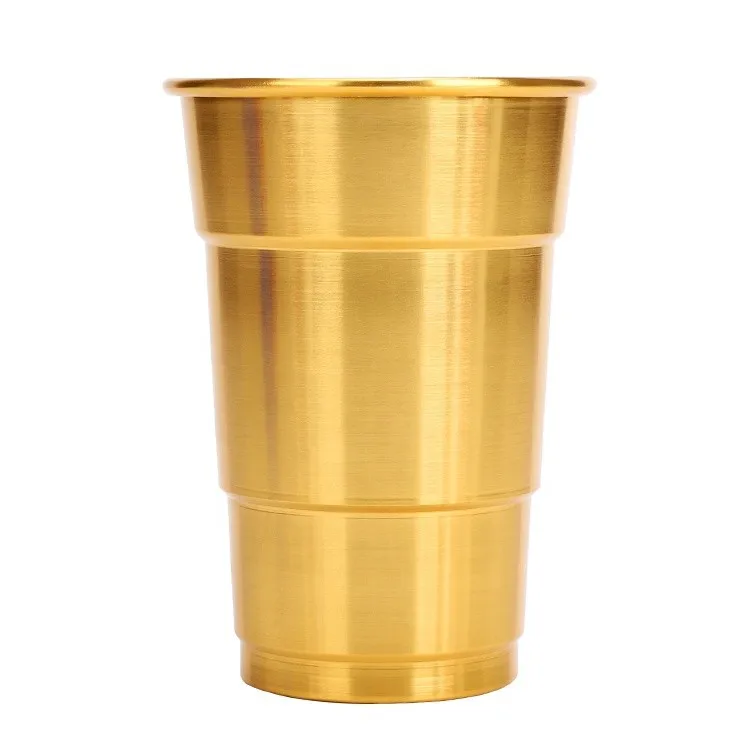 470ml aluminum stage beer cup, aviation cup, reusable single-layer food grade aluminum oxide cup for foreign trade