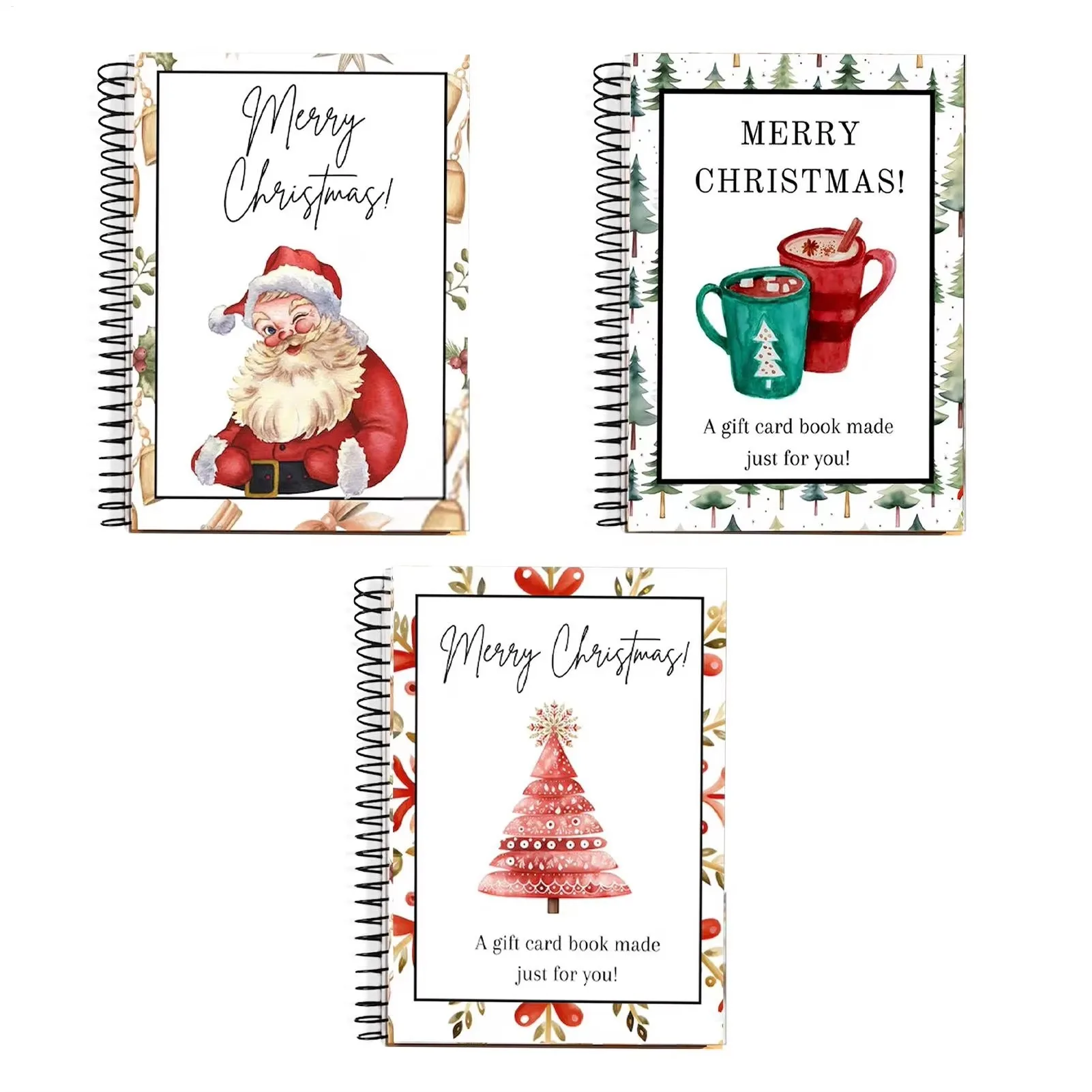 Christmas Card Book Holder Organizer Festive Storage Album for Holiday Exchange Party School Home Family Keepsake Scrapbook
