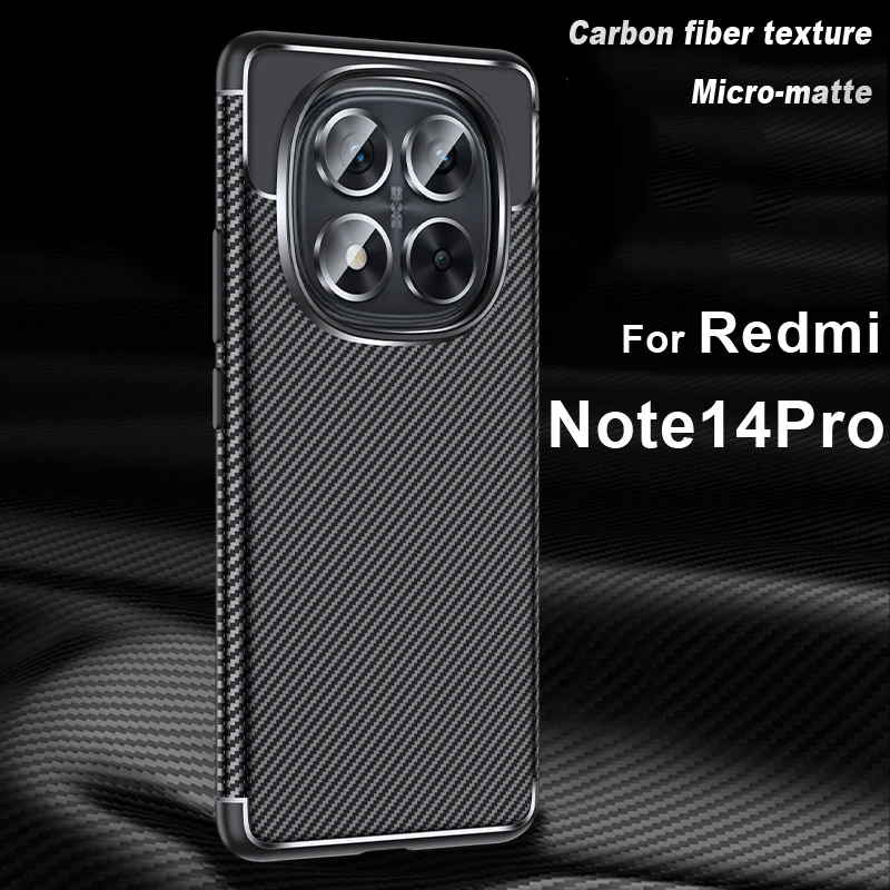 For Xiaomi Redmi Note 14 Pro Case Redmi Note 14 Pro Cover Rubber Silicone Luxuy TPU Protective Phone Capa Case Shockproof Cover