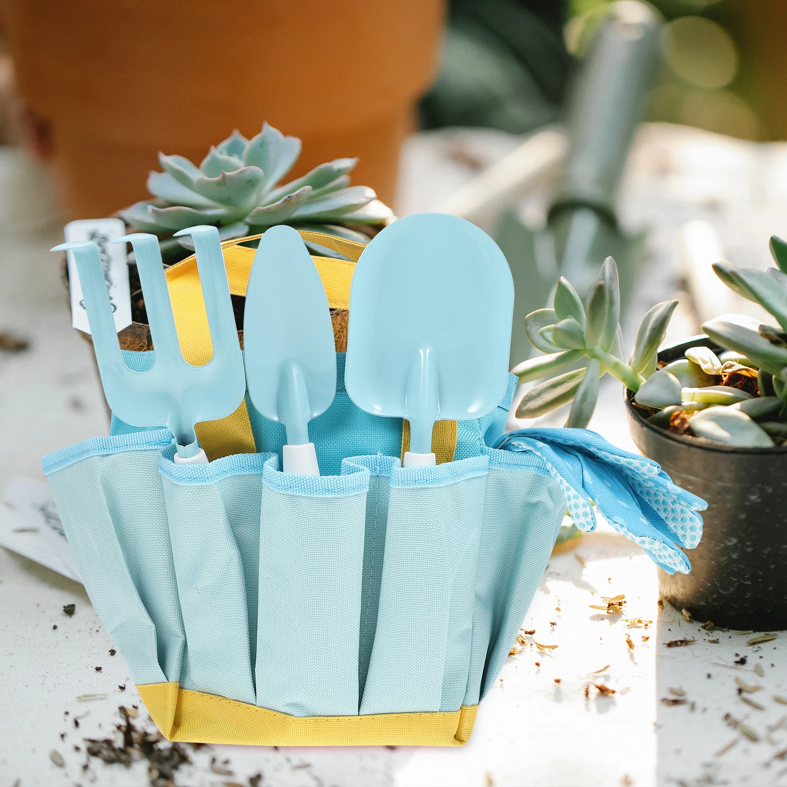 1Set Kids Garden Tools Set Durable Plastic Planting Tools Smooth Handle Handled Shovel Educational Gardening Kit for Digging