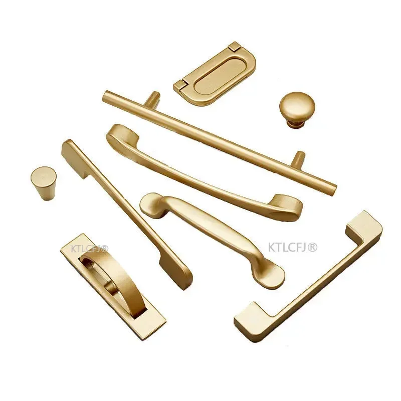 Kitchen Cupboard Knob Square U Type Gold Cabinet Drawer Pull Closet Door Hardware European Fashion Aluminum House Handle