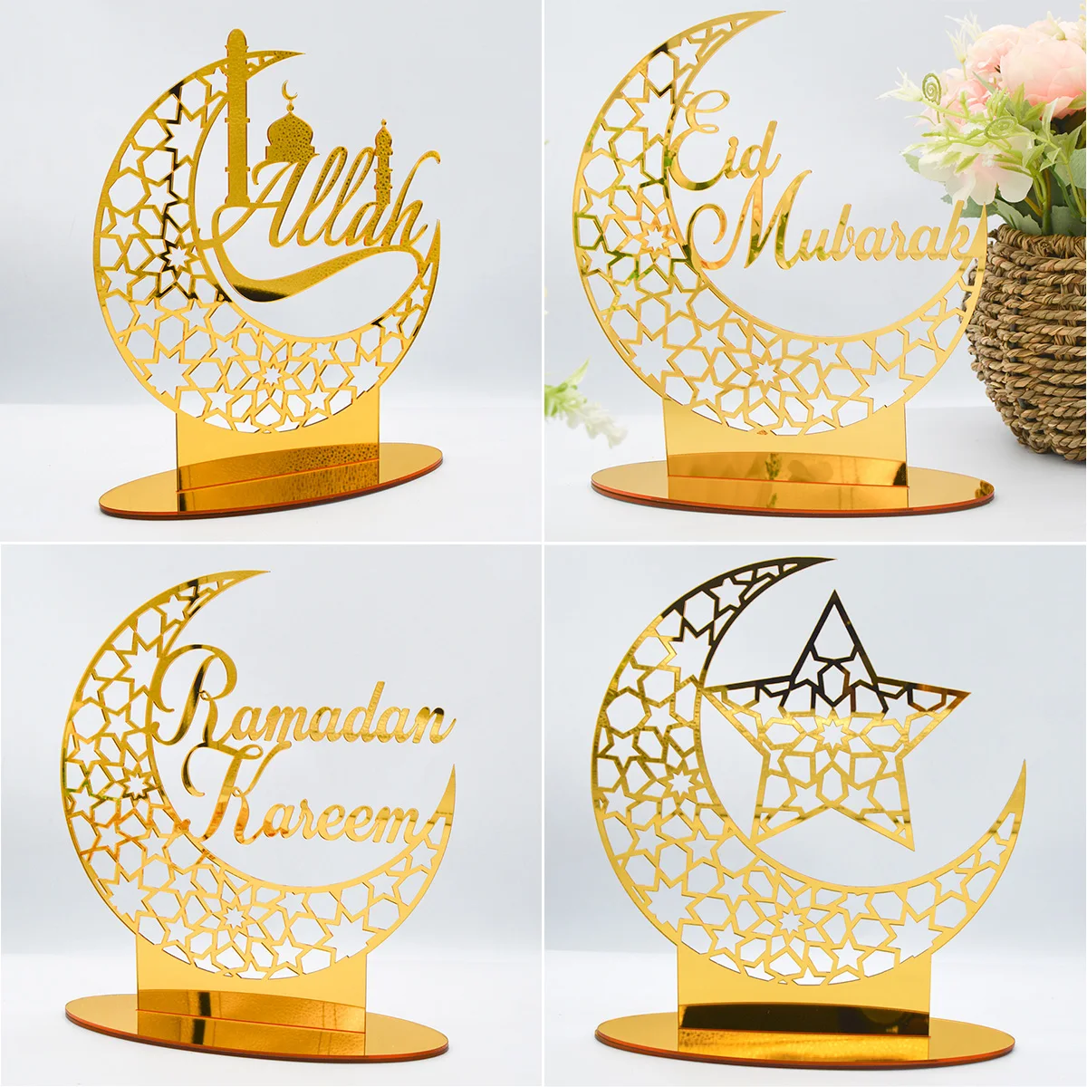 Eid Mubarak Ornamento acrilico Decorazioni Ramadan per la casa Forniture per feste musulmane islamiche Eid Al Adha Bomboniera Ramadan Kareem Regali