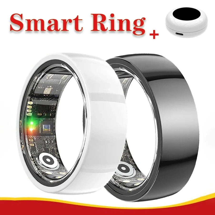 

Smart Ring for Men Women, Bluetooth Heart Rate Blood Pressure Monitoring Waterproof Intelligent Wearable Device SmartRing New