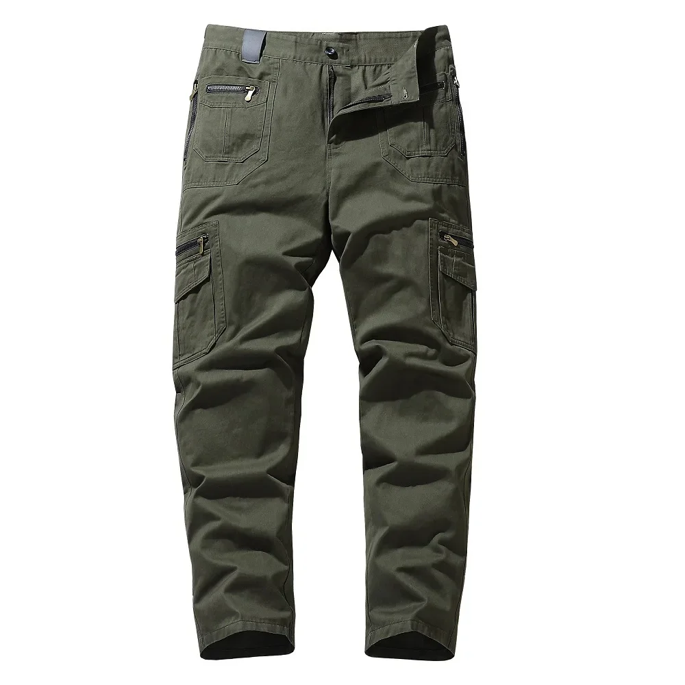 

Cargo Pants Men Cotton Multi Pocket Long Trousers Mens Loose Straight Plus Size 4XL 5XL Trendy Casual Outwear Military Pants