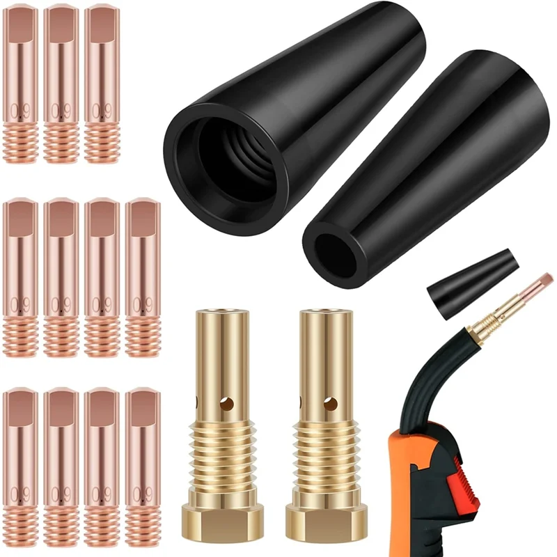 

【Today-Only!】Weld 261308 306 15Pcs MIG Welding Kit Replacement Parts Kit Brass Welding Tips 0.8/0.9Mm Welder Accessories