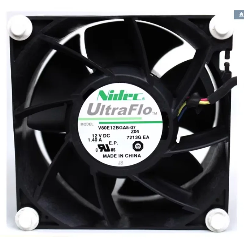 Nidec V80E12BGA5-07 DC 12V 1.40A 80x80x38mm 4-проводной охлаждающий вентилятор для сервера