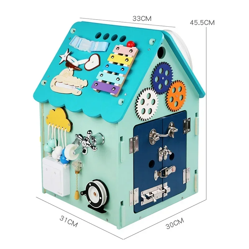 Montessori Toys Busyboard busy House Baby Early Educational 0 12 Months Kids Learn Life Skills Training 1-2 Years Wooden Toy