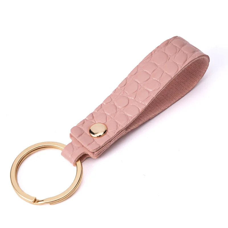 8 Colors PU Leather Keychain Business Gift Leather Key Chain Men Women Car Key Strap Waist Wallet KeyChains Keyrings K5267
